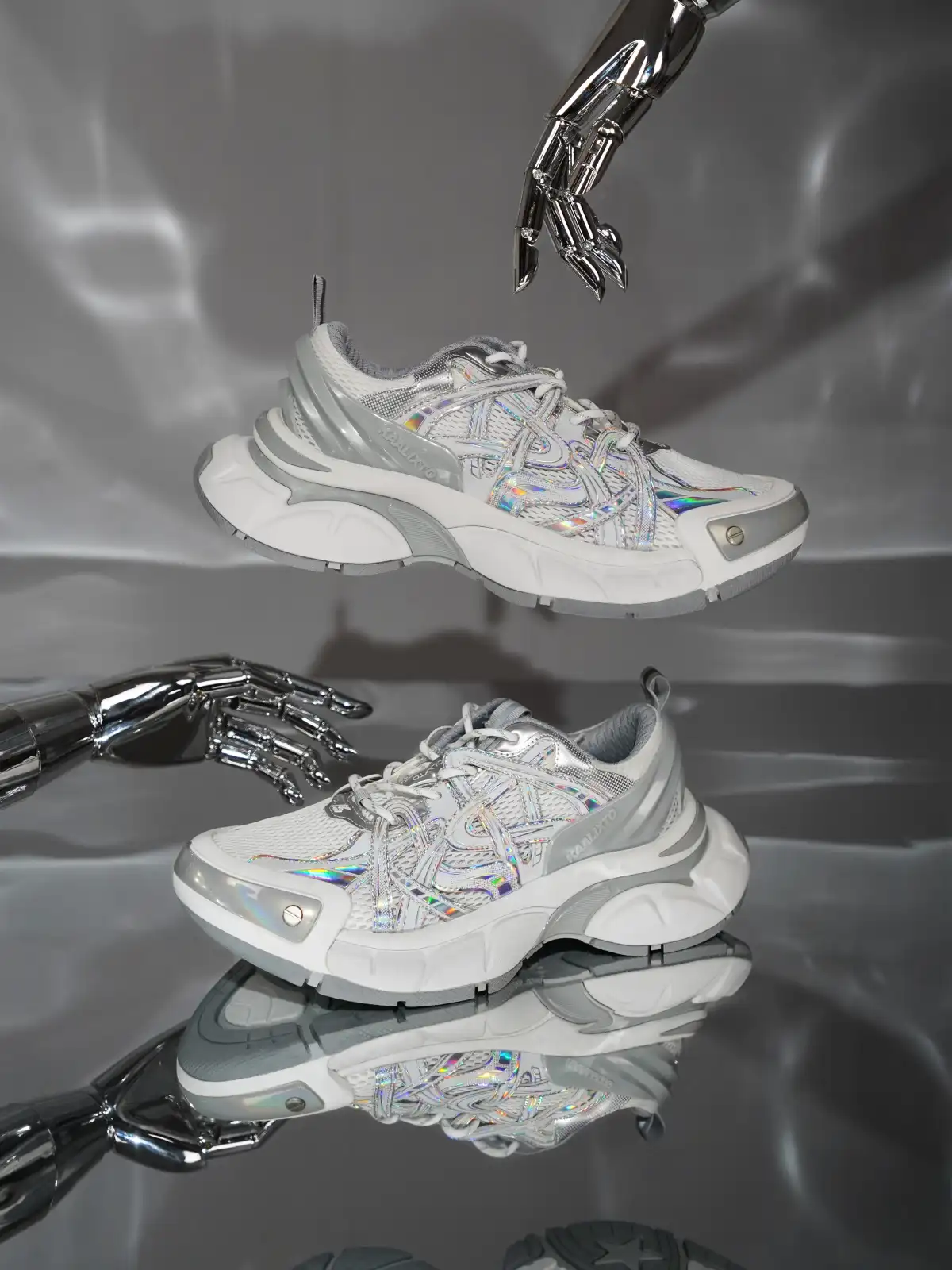 KAALIXTO丨Silver Thick-Soled Height-Enhancing Breathable Sports Dad Shoes