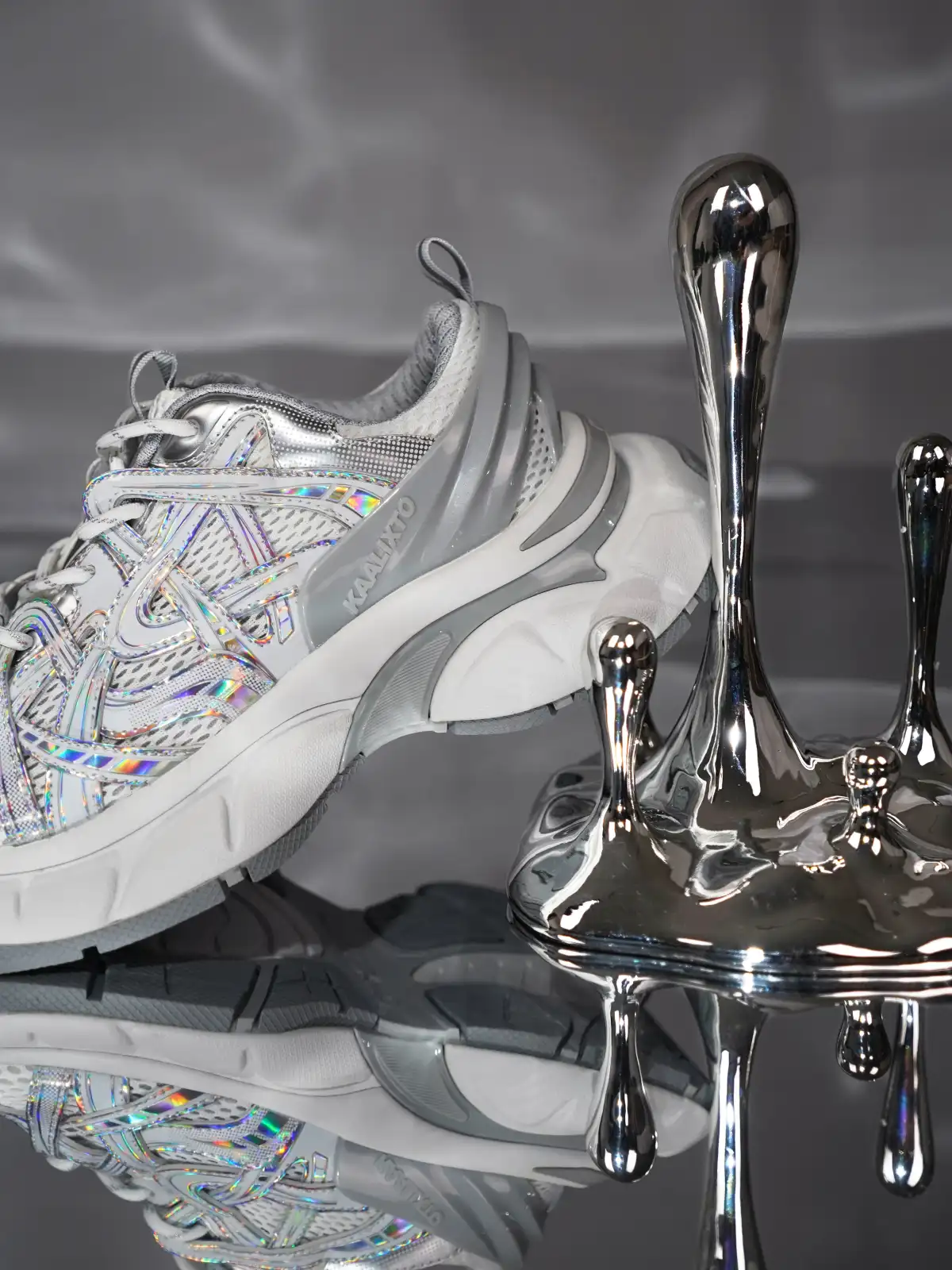 KAALIXTO丨Silver Thick-Soled Height-Enhancing Breathable Sports Dad Shoes