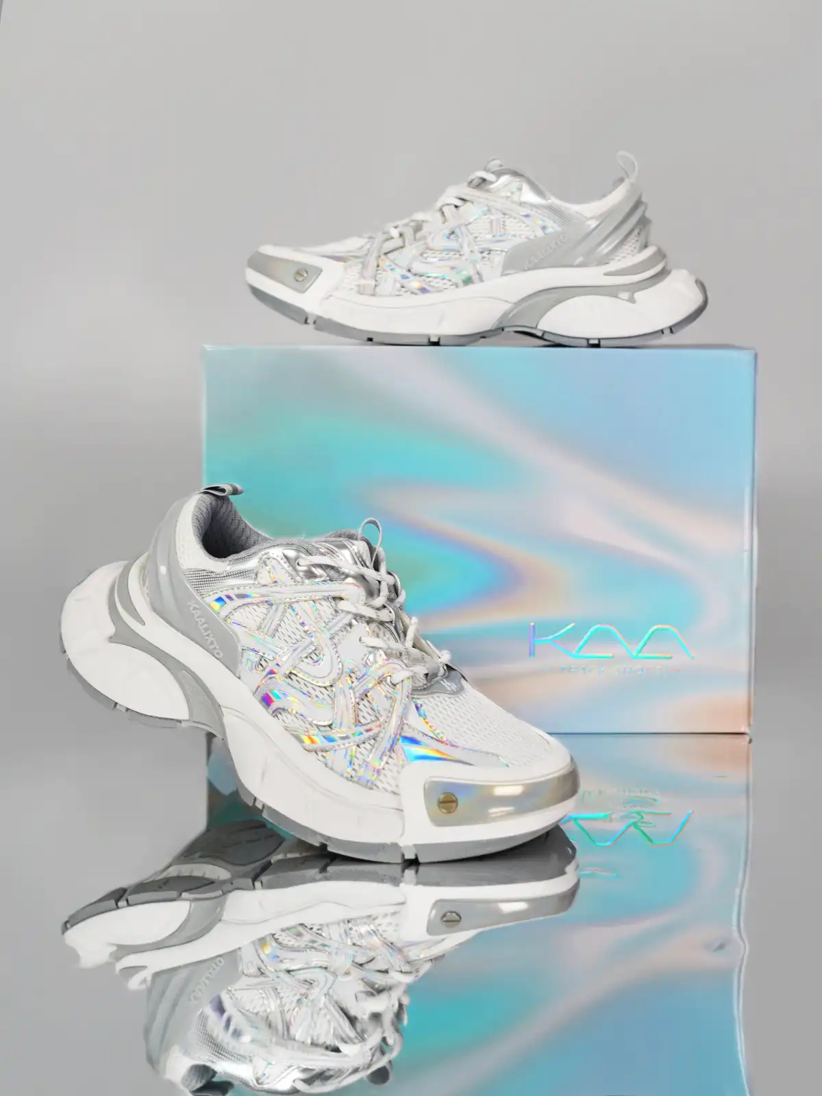 KAALIXTO丨Silver Thick-Soled Height-Enhancing Breathable Sports Dad Shoes
