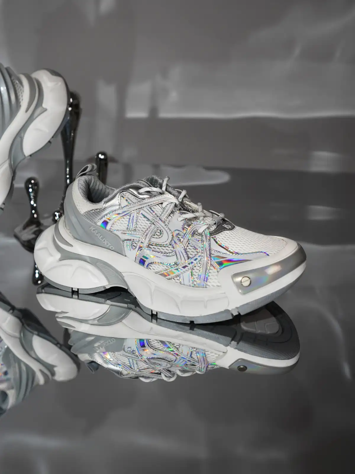 KAALIXTO丨Silver Thick-Soled Height-Enhancing Breathable Sports Dad Shoes
