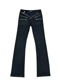 FreeOxygen | Low Waisr Waxed Slim Fit Trousers