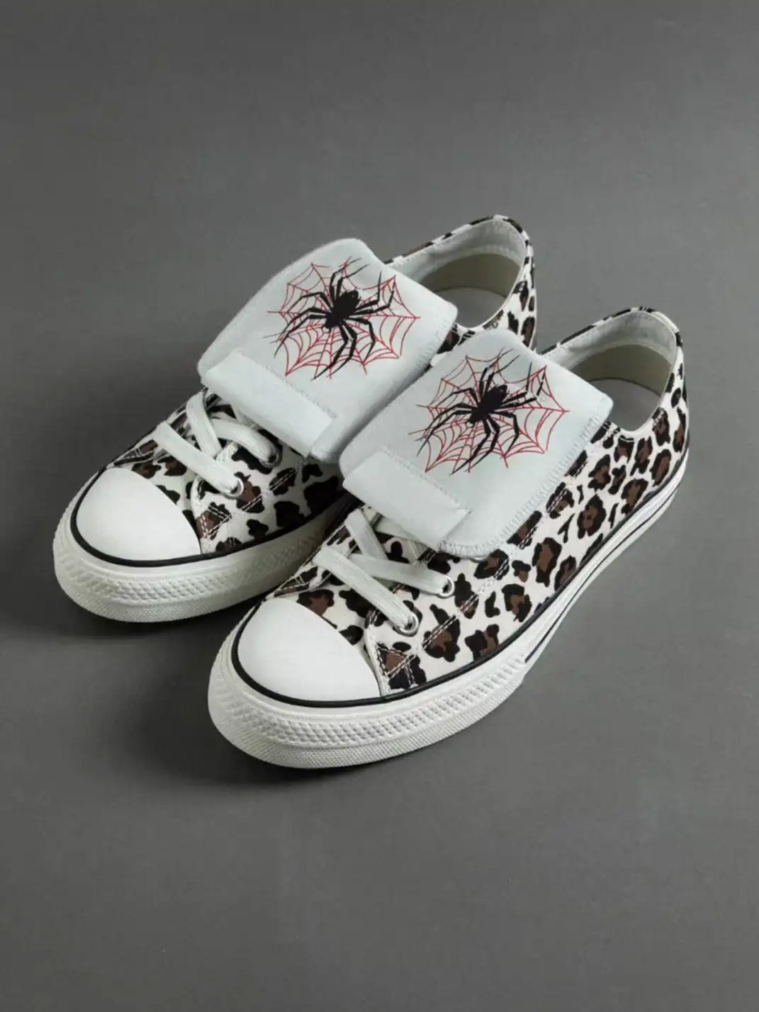 ZOXINSTREET | Leopard Print Spider-Tongued Canvas Shoes