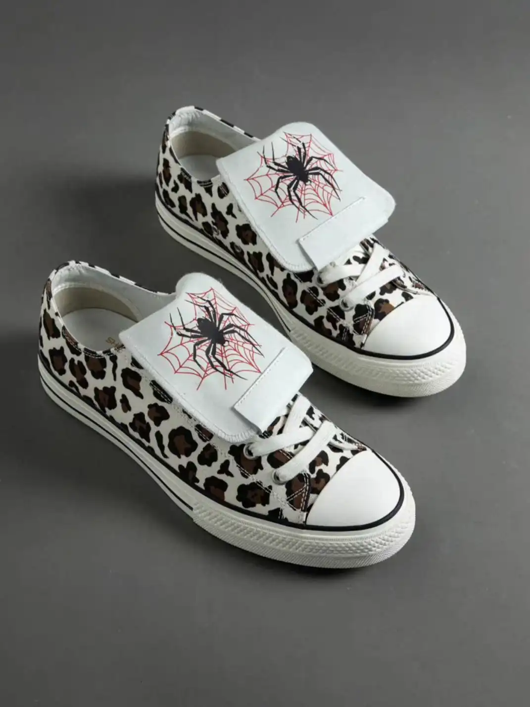 ZOXINSTREET | Leopard Print Spider-Tongued Canvas Shoes