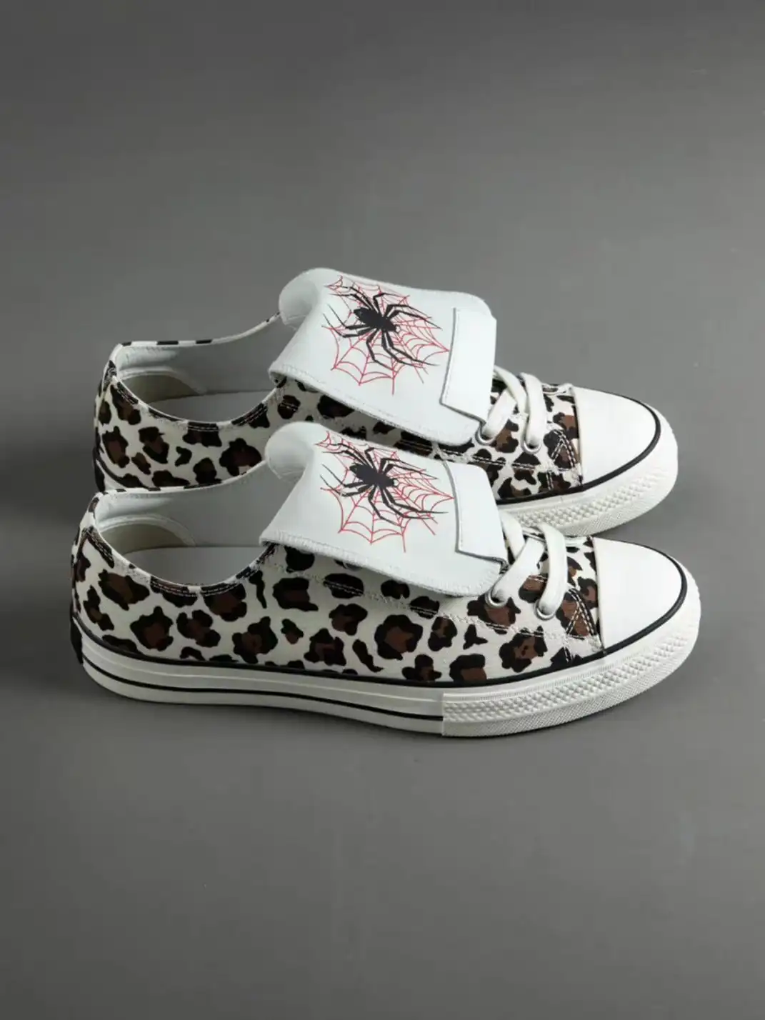 ZOXINSTREET | Leopard Print Spider-Tongued Canvas Shoes
