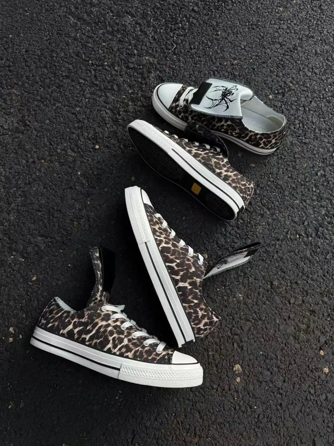 ZOXINSTREET | Leopard Print Spider-Tongued Canvas Shoes