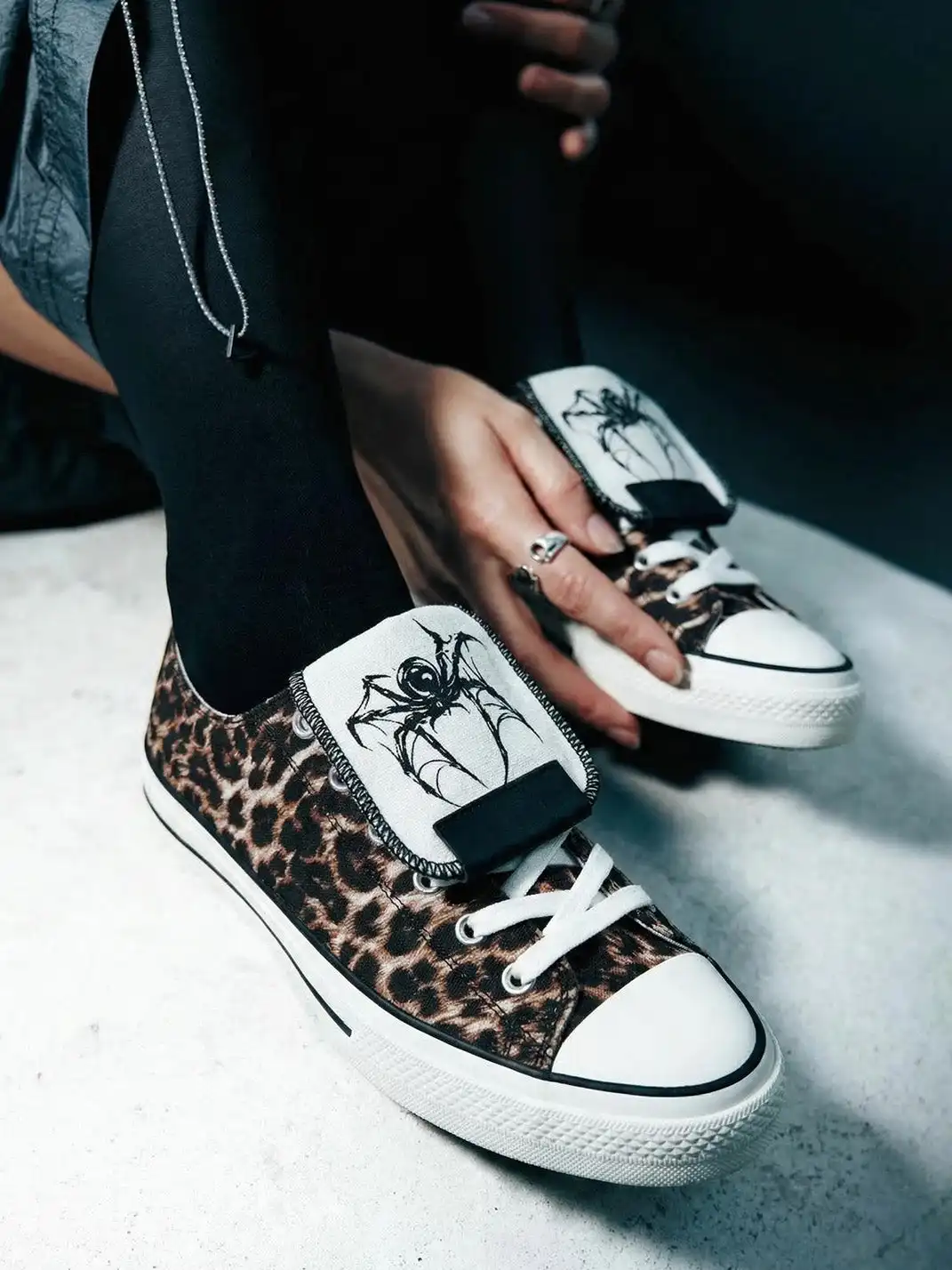 ZOXINSTREET | Leopard Print Spider-Tongued Canvas Shoes