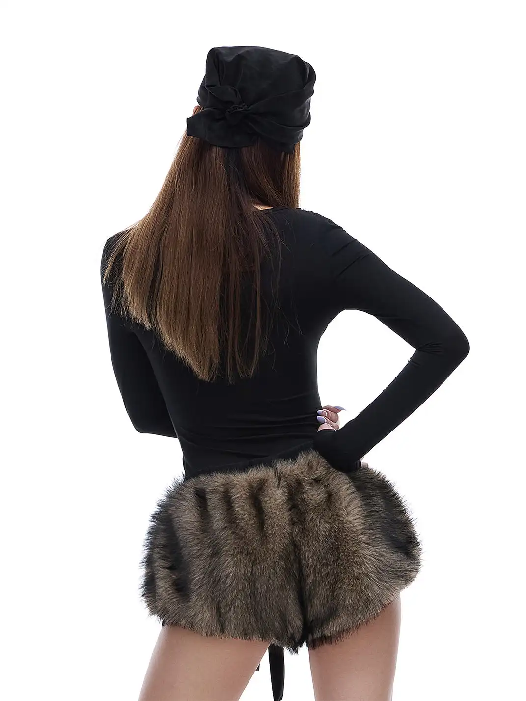 STE | Low-Rise Drawstring Fur Shorts