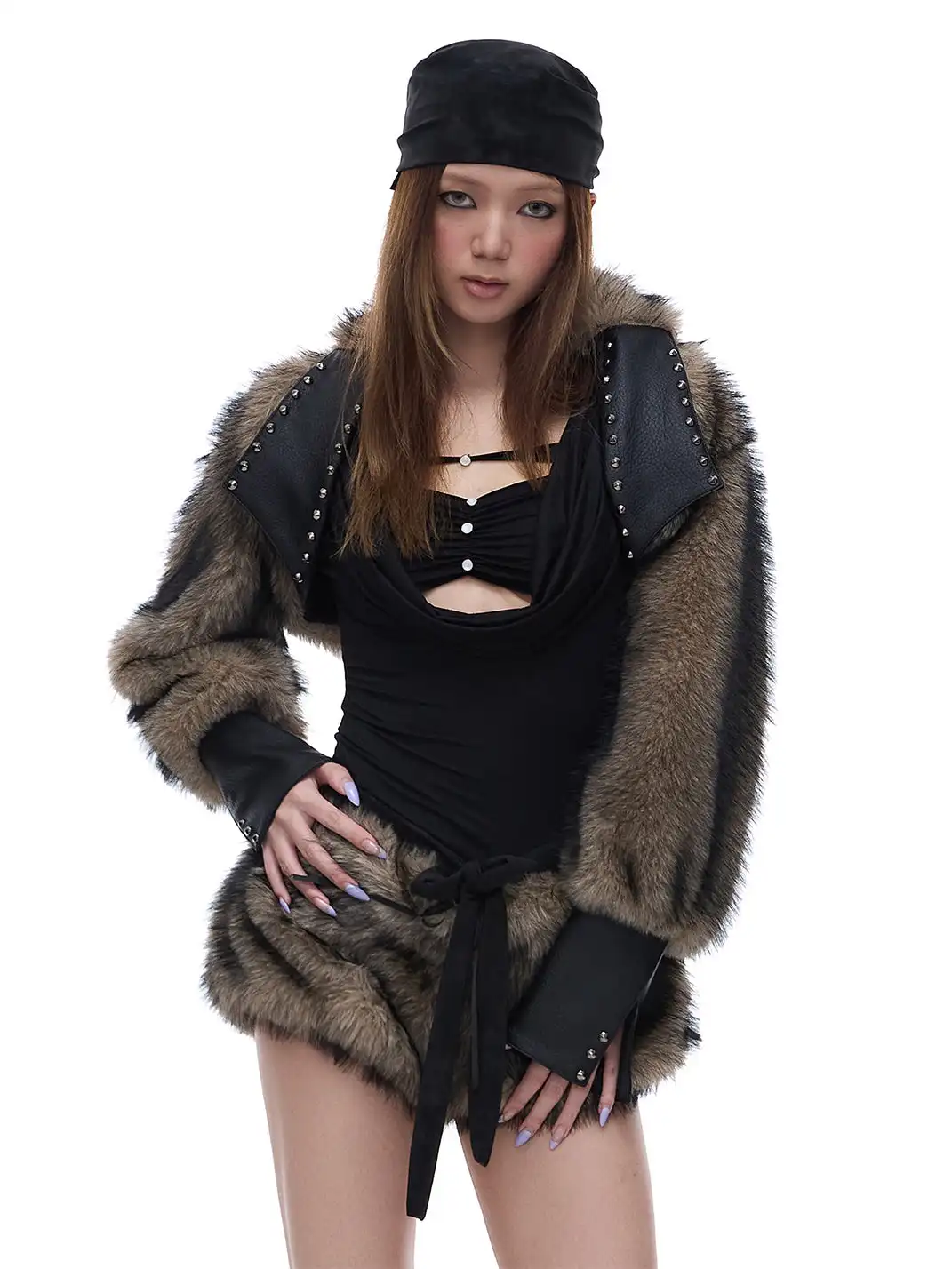 STE | Low-Rise Drawstring Fur Shorts