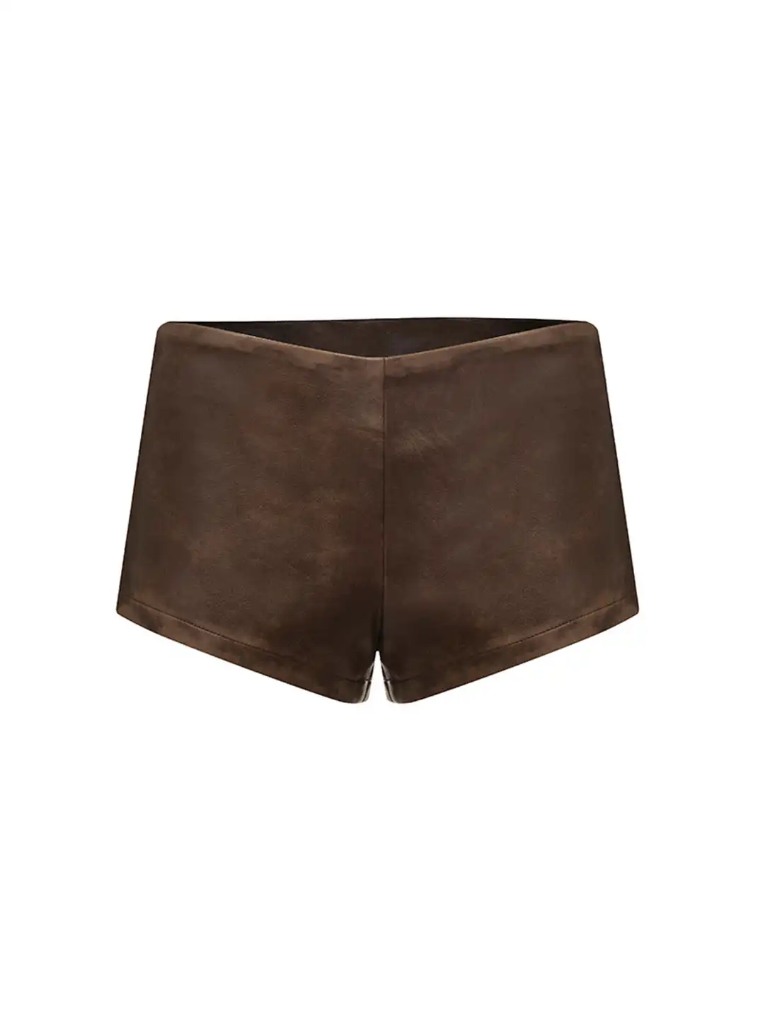 STE | PU Slim-Fit Stretch Leather Shorts