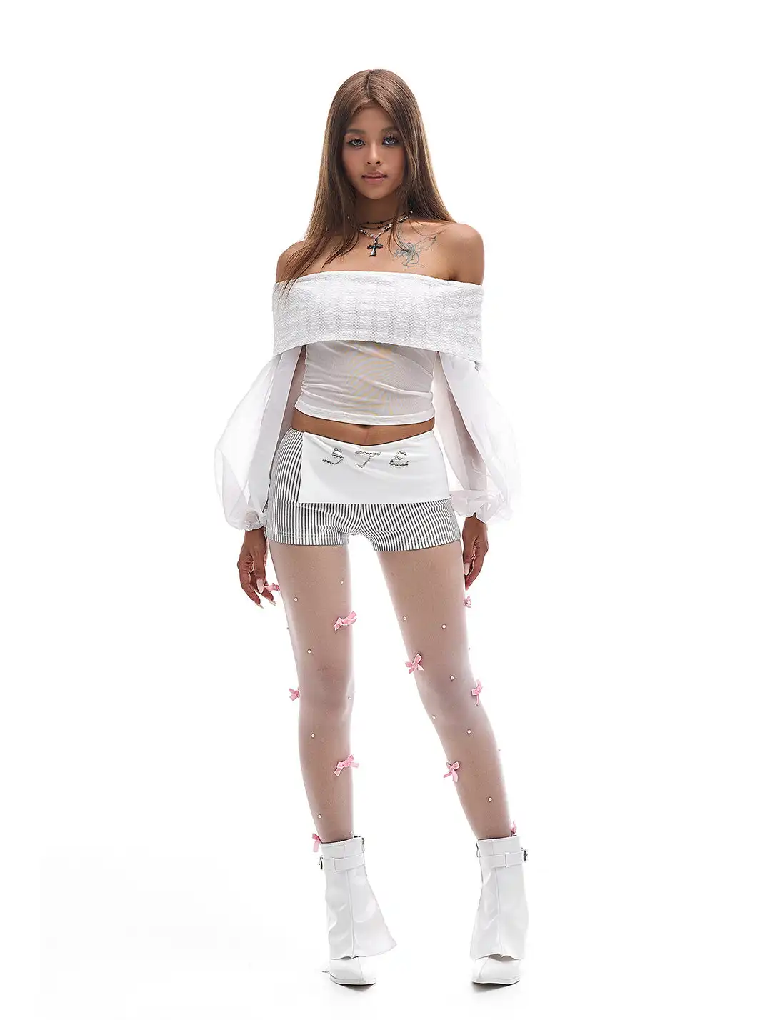 STE | Rhinestone Striped Shorts