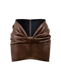 STE | V-Neck Low-Waisted Pleated Pencil Skirt
