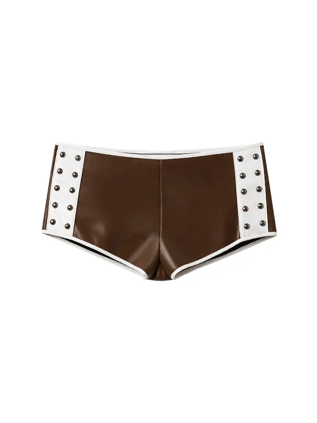 STE | Studded PU Slim-Fit Shorts