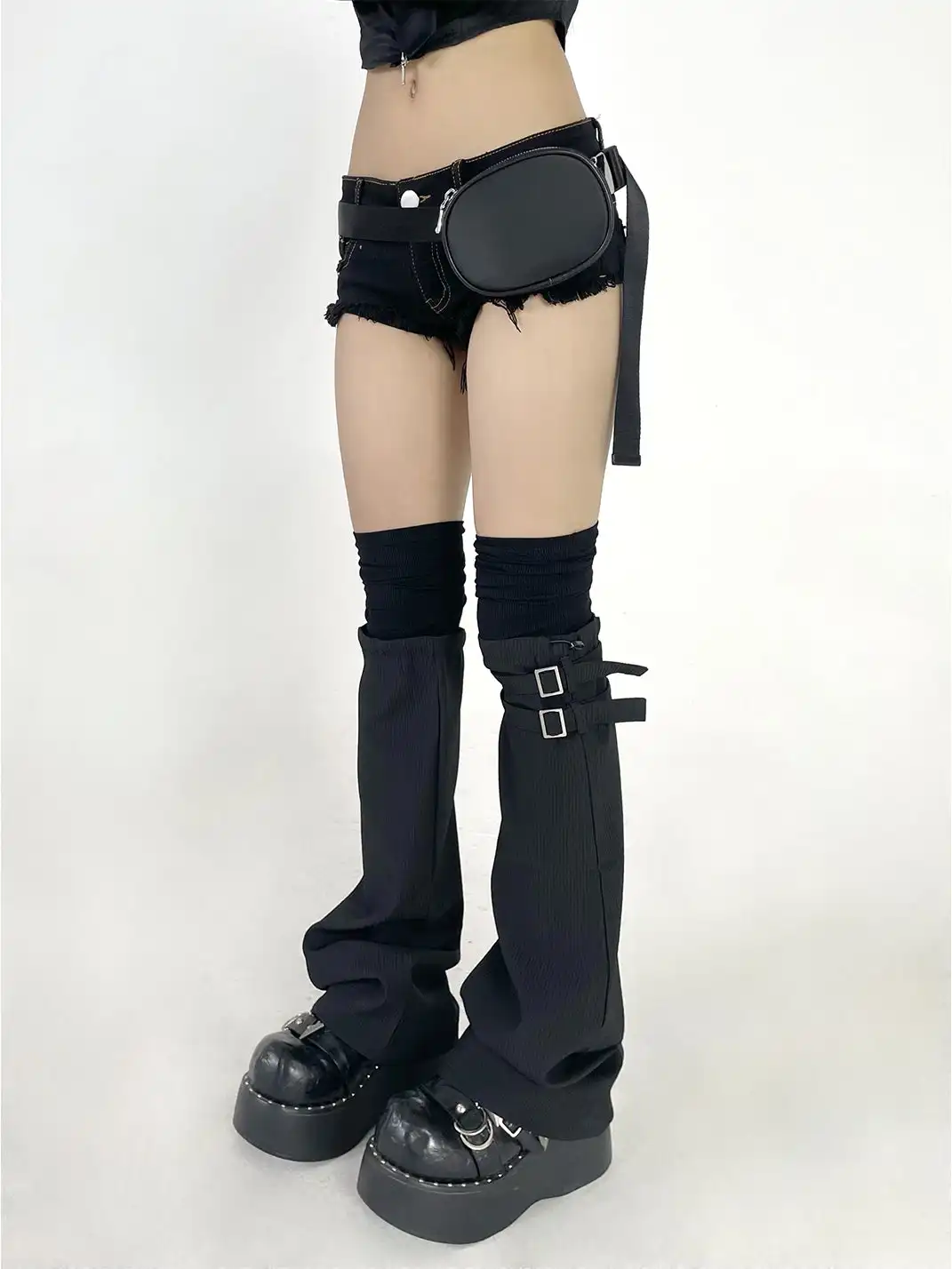 ONNASENSHI | Spliced Fake Two-Piece Leg Warmers