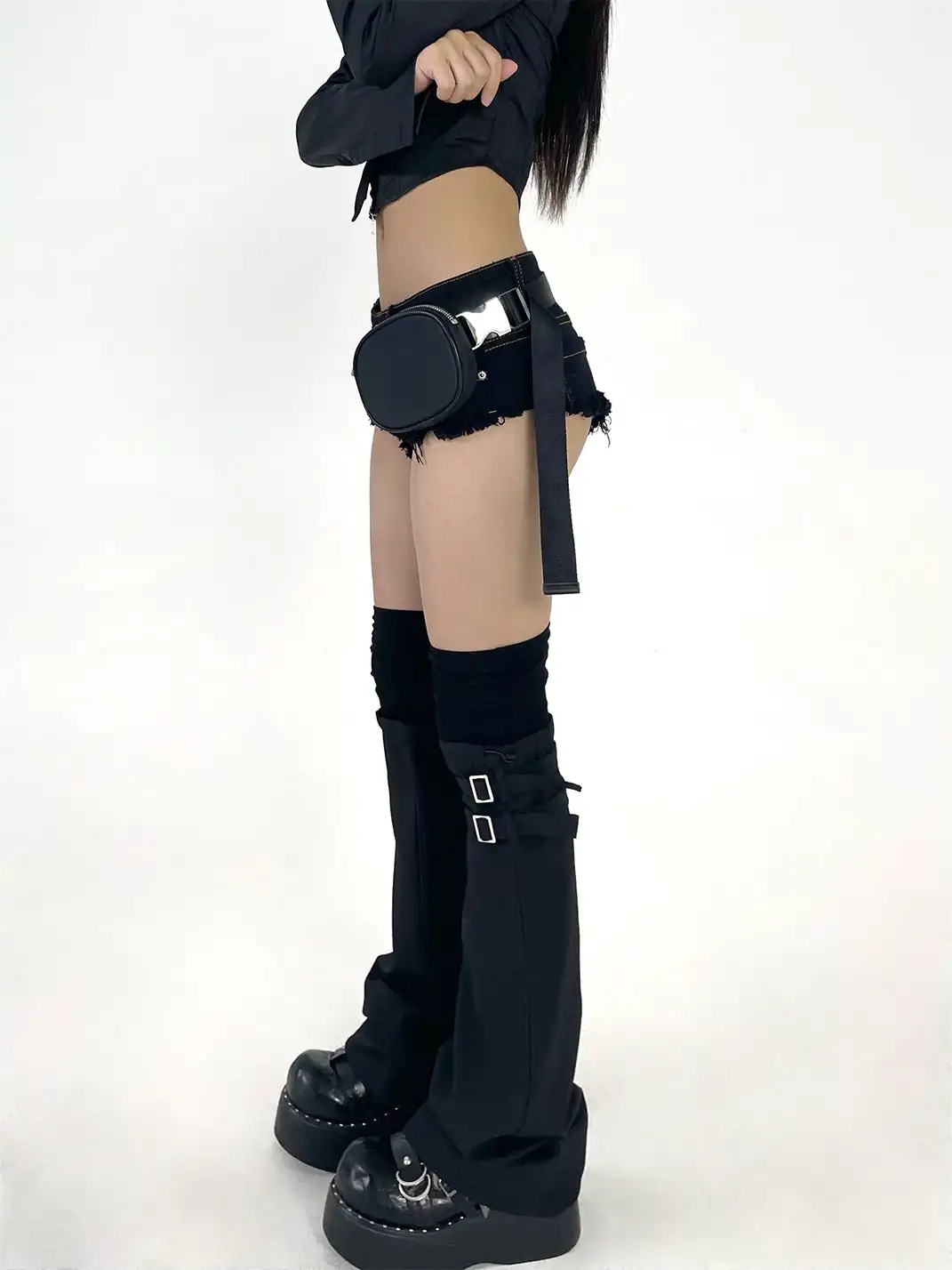 ONNASENSHI | Spliced Fake Two-Piece Leg Warmers