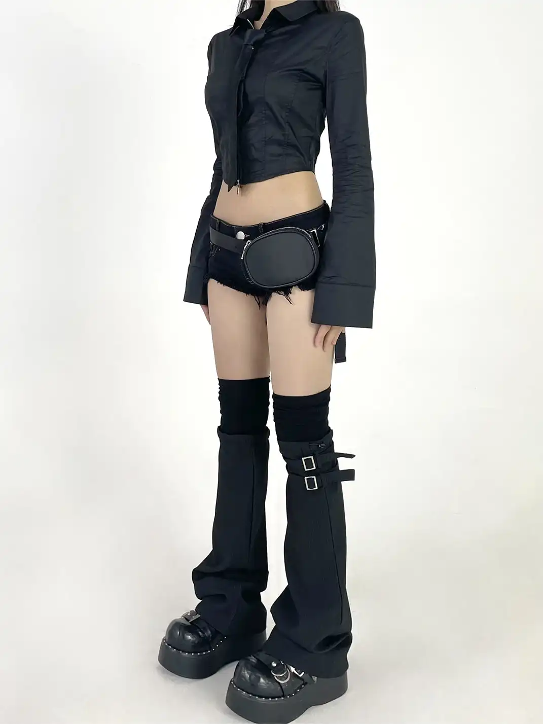 ONNASENSHI | Spliced Fake Two-Piece Leg Warmers