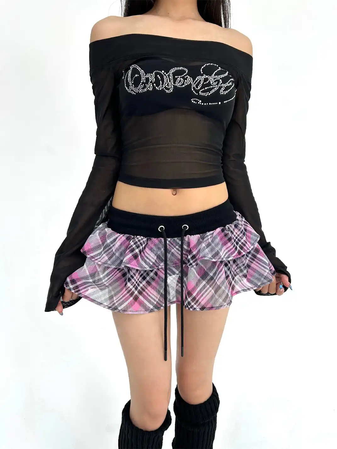 ONNASENSHI | Mesh Sheer Cake Skirt