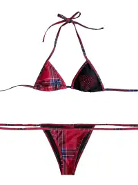 ONNASENSHI | Red Plaid Bikini