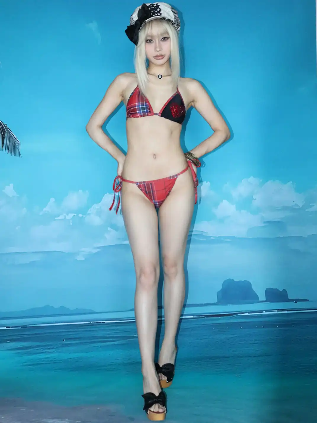 ONNASENSHI | Red Plaid Bikini
