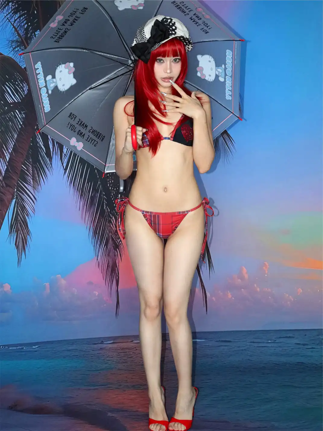 ONNASENSHI | Red Plaid Bikini