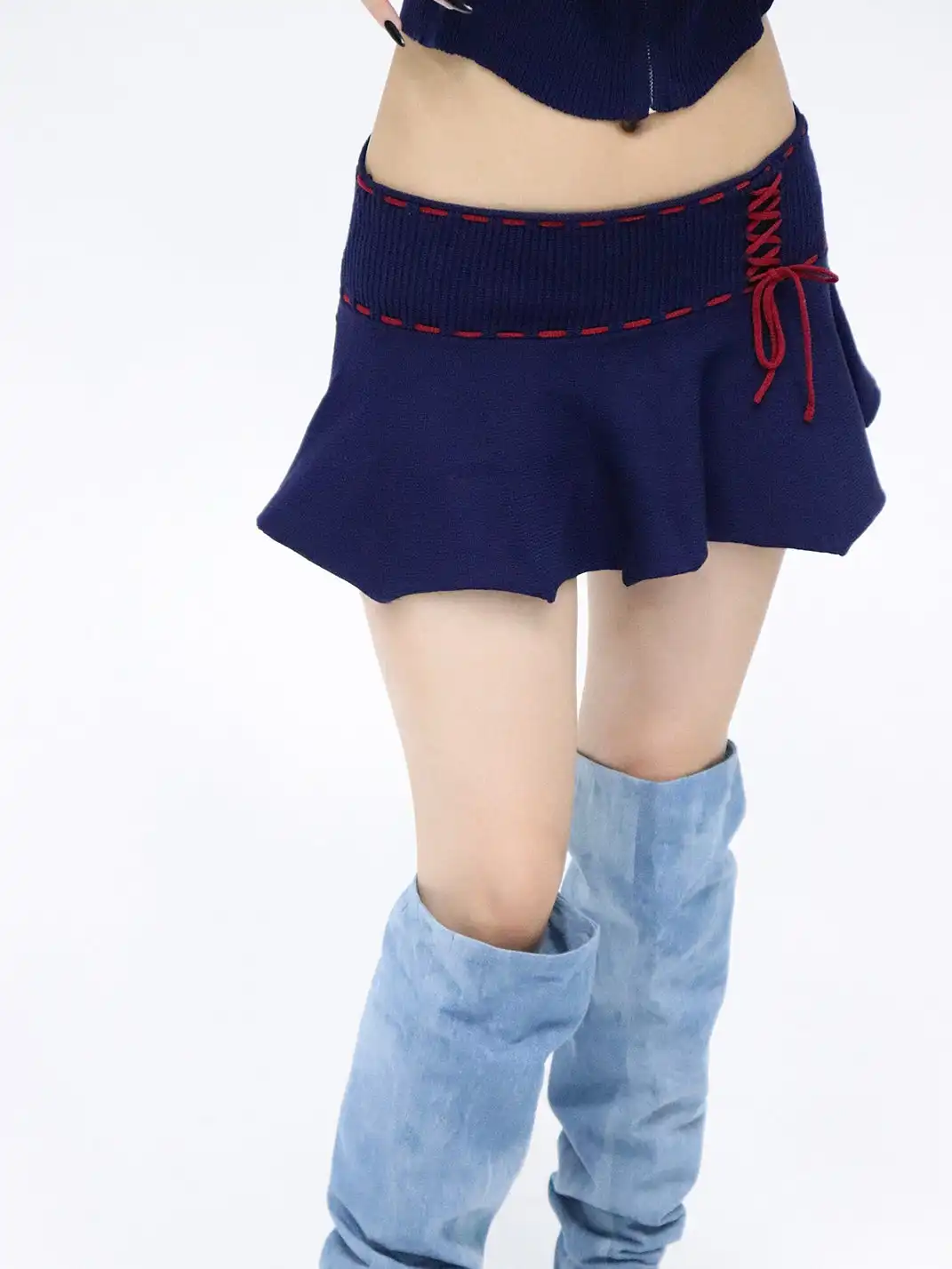 ONNASENSHI | Lacing Mini Skirt