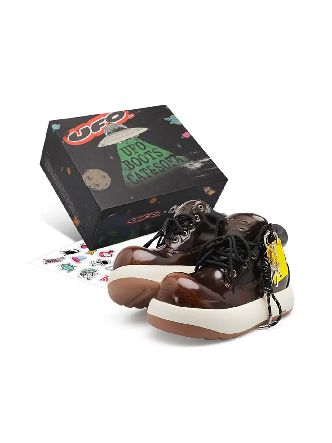 Catsofa | Glossy Leather Mid Top Platform Boots