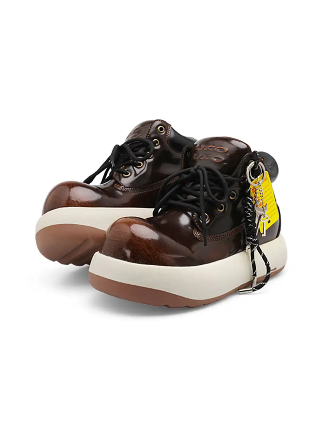 Catsofa | Glossy Leather Mid Top Platform Boots