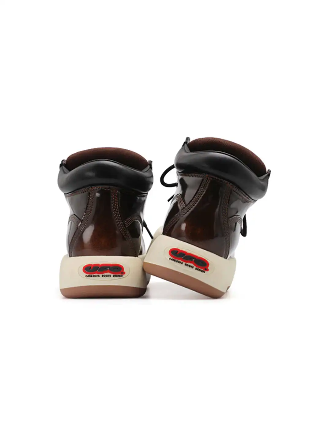 Catsofa | Glossy Leather Mid Top Platform Boots