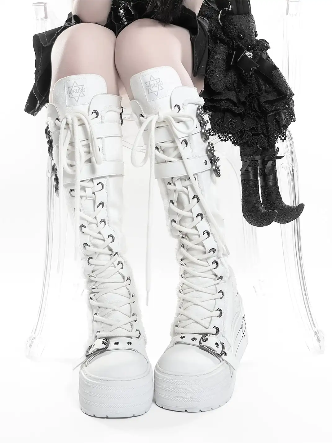 GURURU | Punk Platform Canvas Boots
