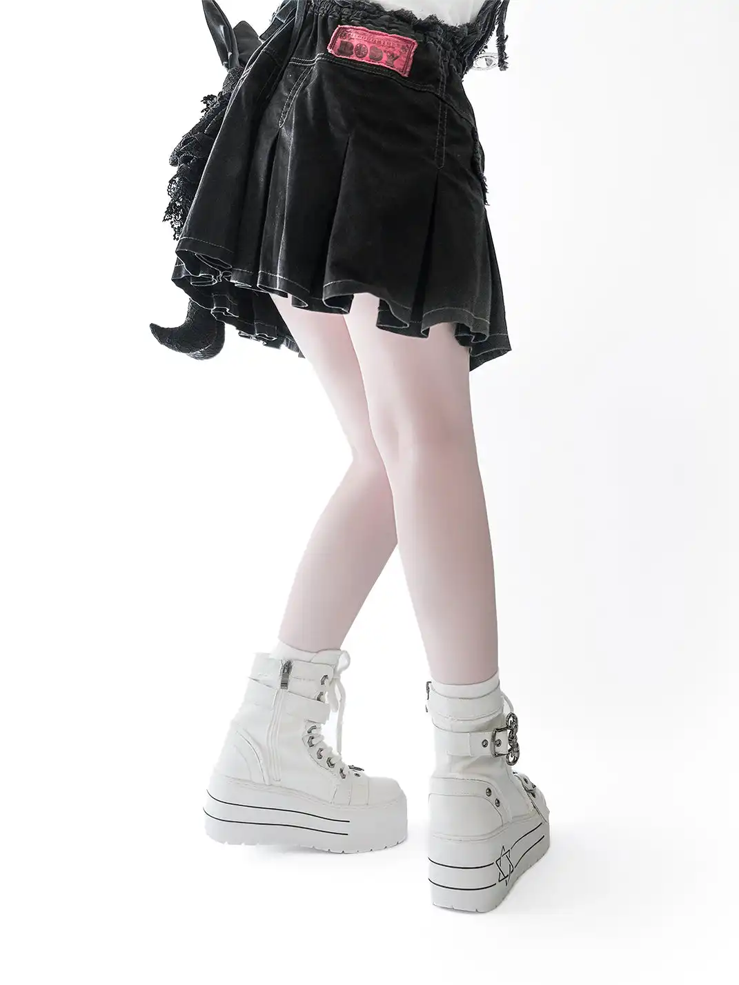GURURU | Punk Platform Canvas Ankle Boots
