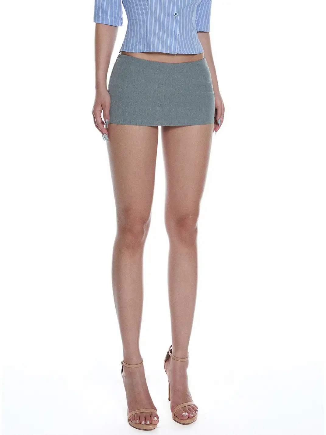 LIAN | Minimalist Gray Mini Skirt