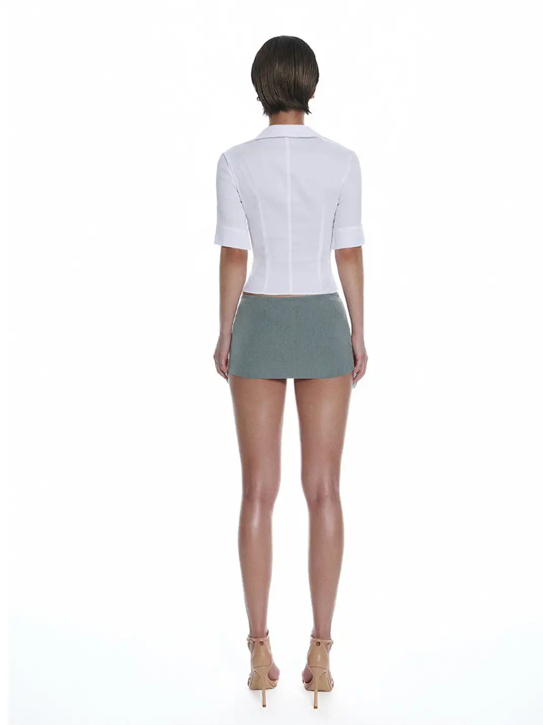 LIAN | White Fitted Short-Sleeved Shirt