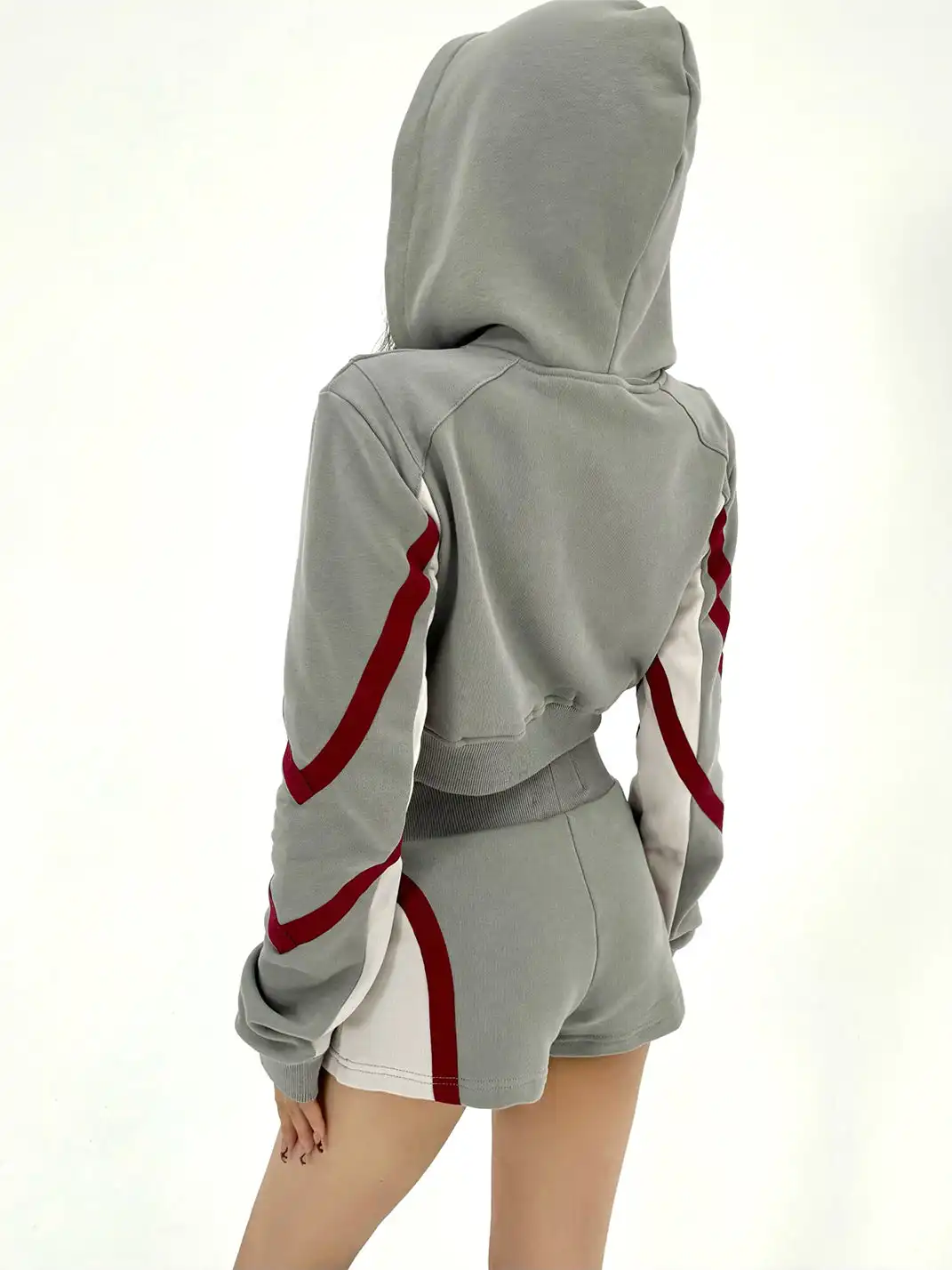 ONNASENSHI | Color Block Zip Front Hoodie + Shorts