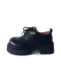 Mooreyu | Black Platform Loafers