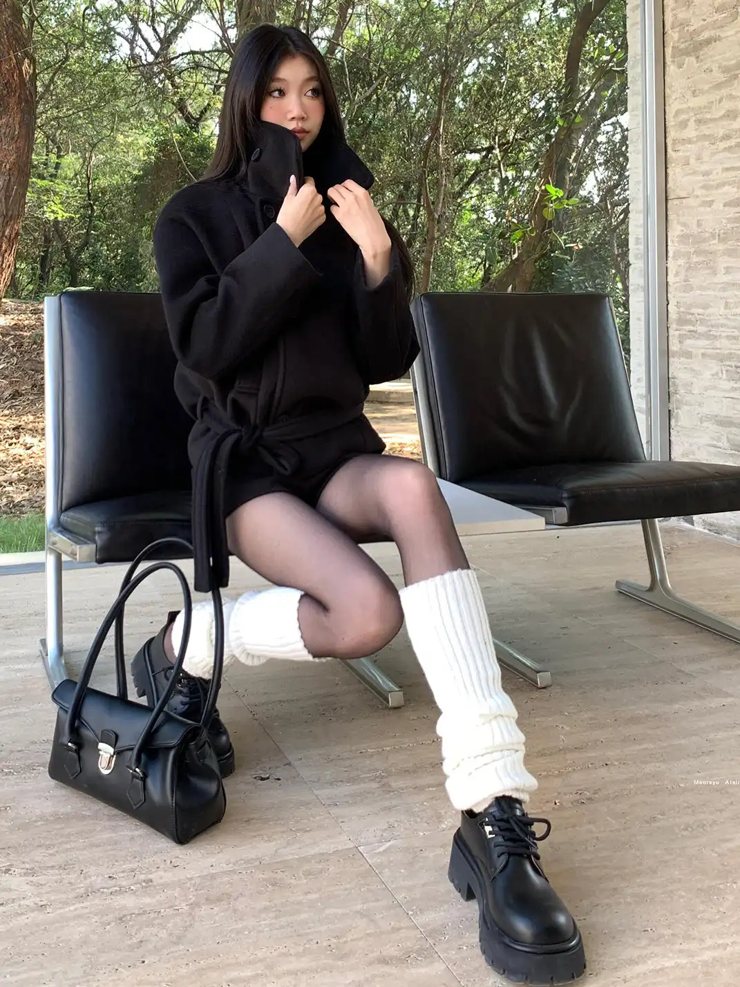 Mooreyu | Black Platform Loafers