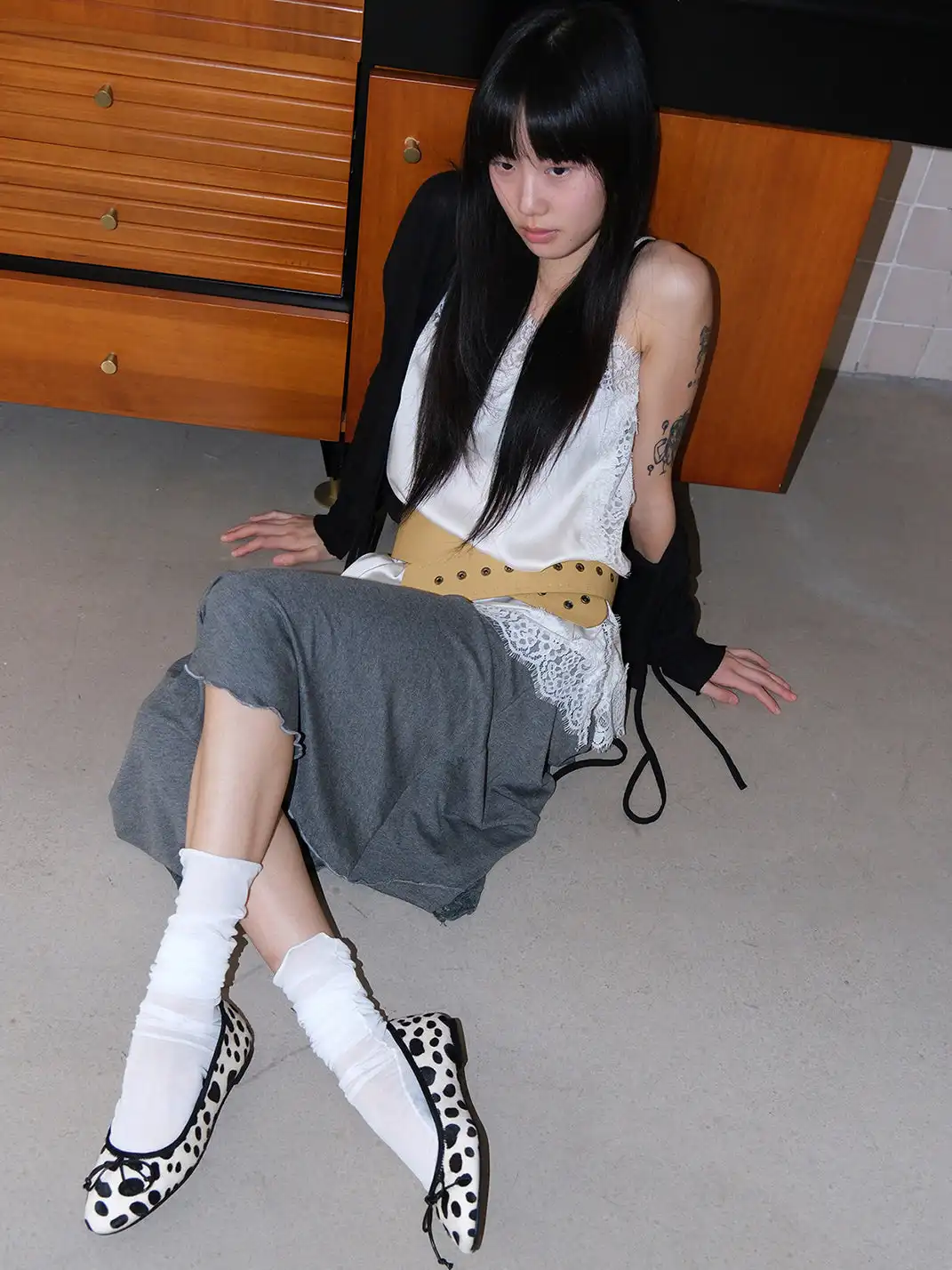 Mooreyu | Polka Dot Bow Mary Jane Shoes