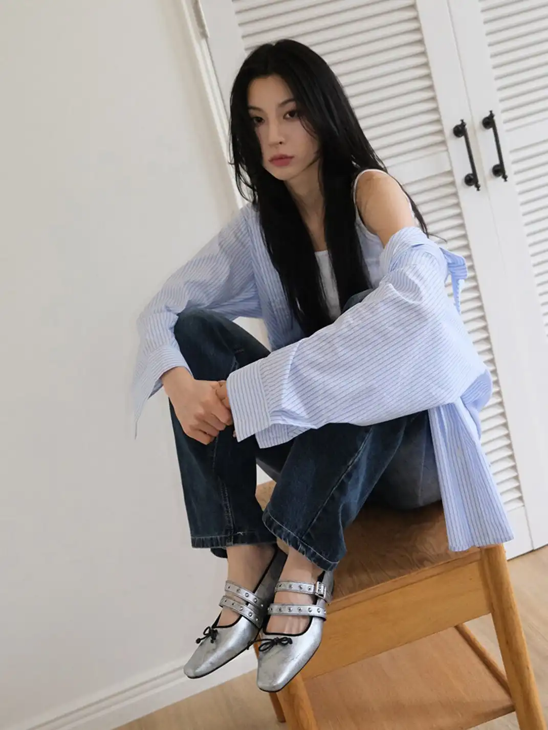 Mooreyu | Square-Toed Low-Cut Flat Shoes