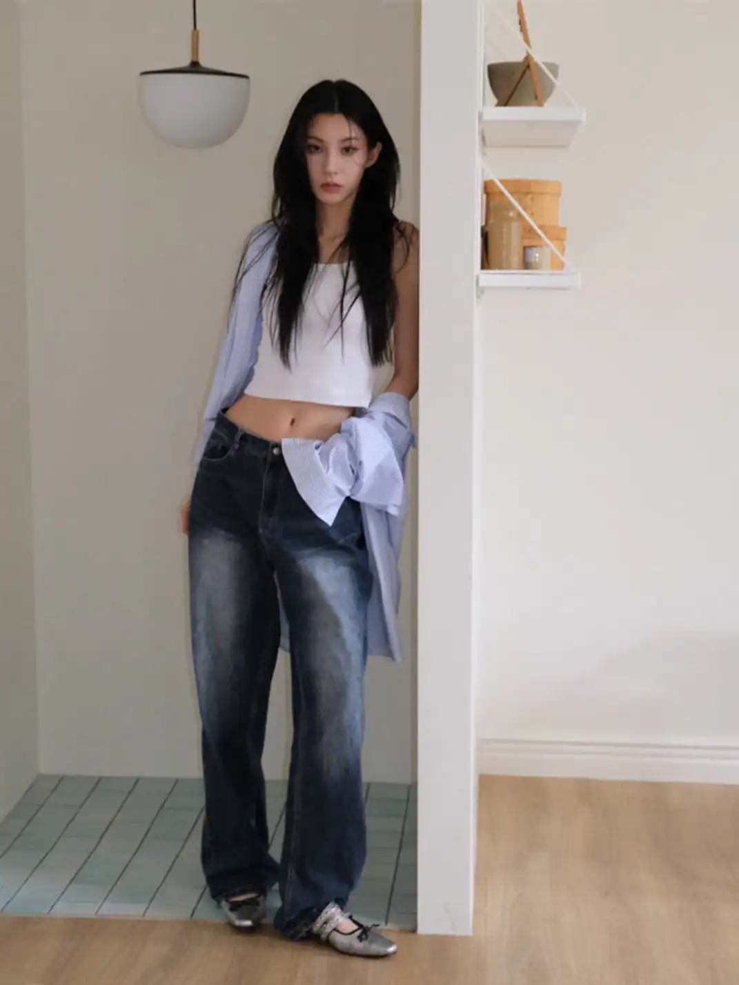 Mooreyu | Square-Toed Low-Cut Flat Shoes