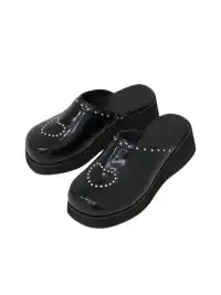 Mooreyu | Genuine Leather Platform Mules