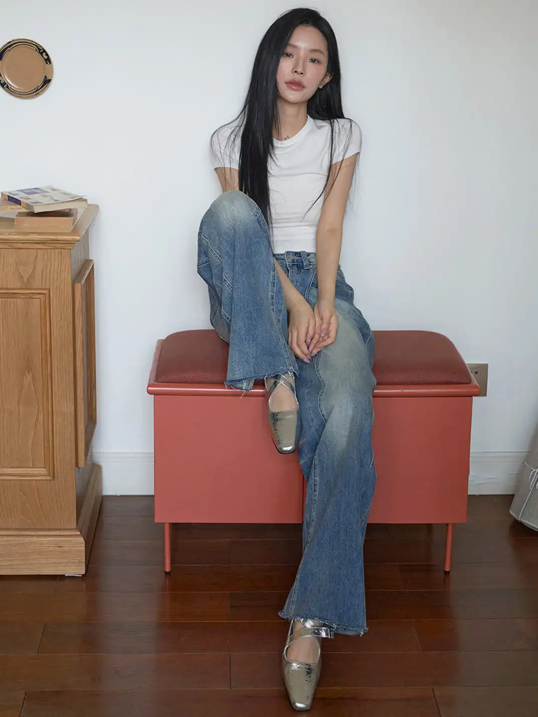Mooreyu | Retro Square-Toe Cross Flat Shoes