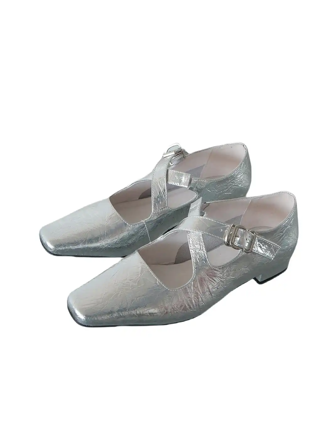 Mooreyu | Retro Square-Toe Cross Flat Shoes