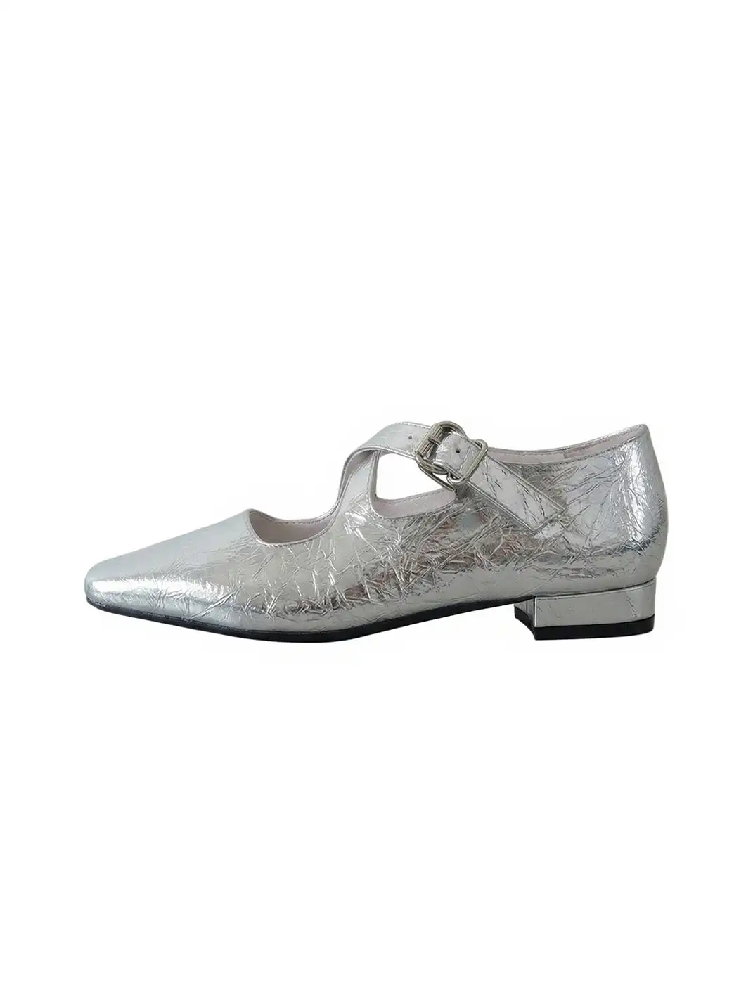 Mooreyu | Retro Square-Toe Cross Flat Shoes