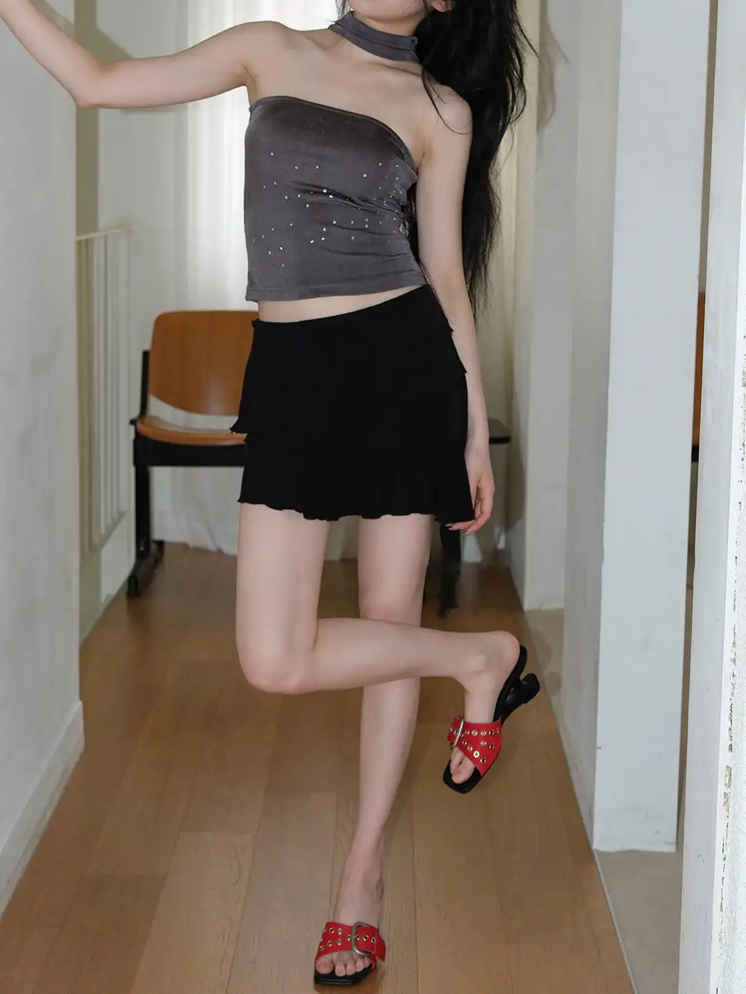 Mooreyu | Strappy High-Heeled Sandals