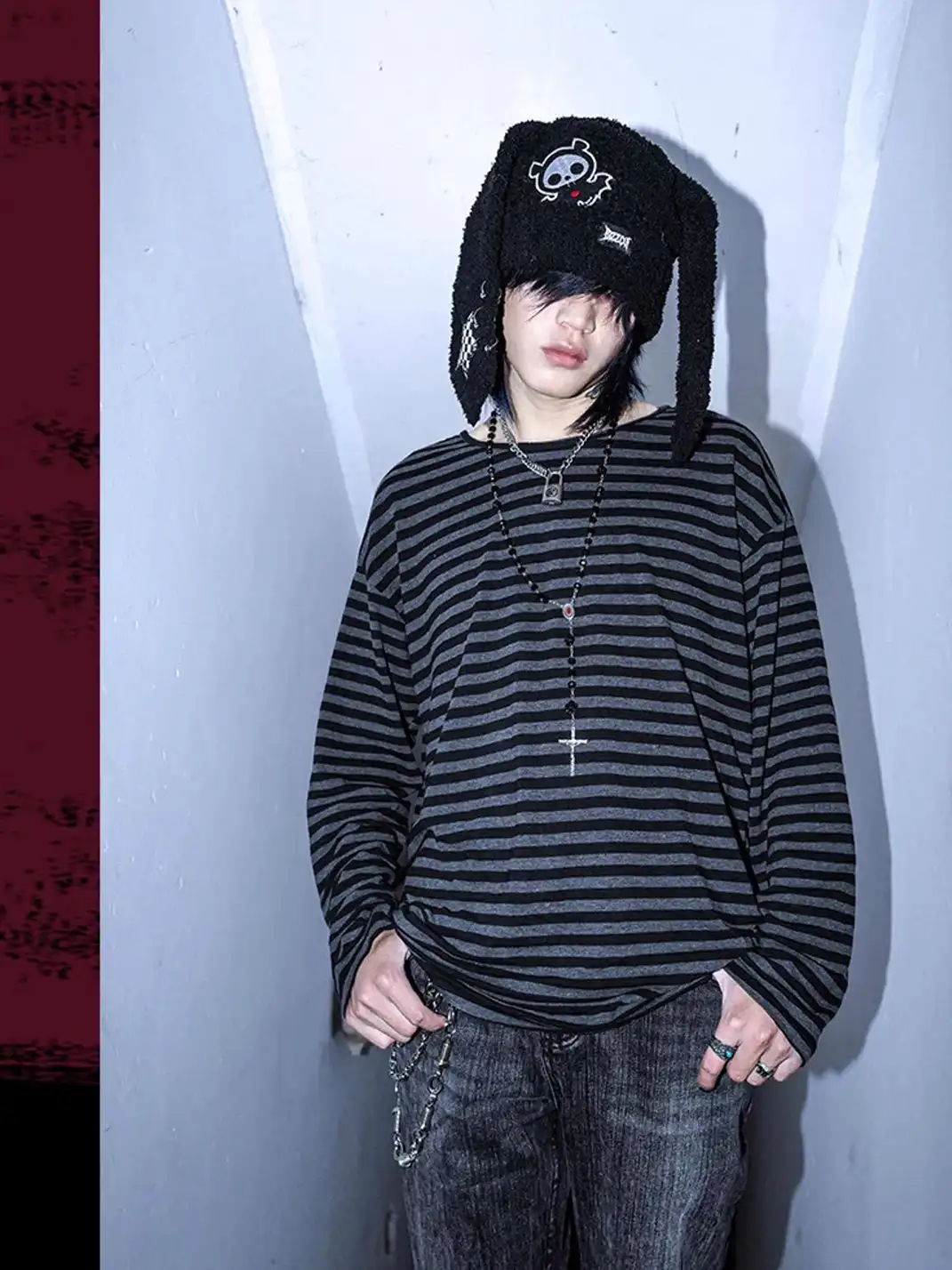 BIZZCUT | Drop-Shoulder Striped Base T-Shirt