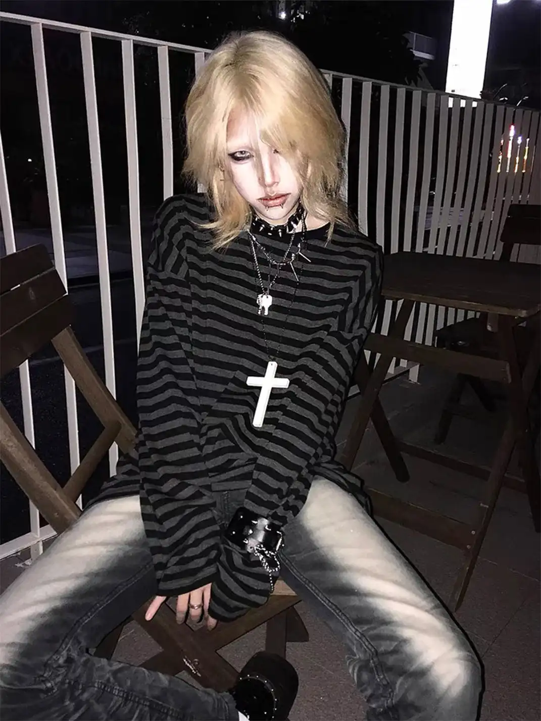 BIZZCUT | Drop-Shoulder Striped Base T-Shirt