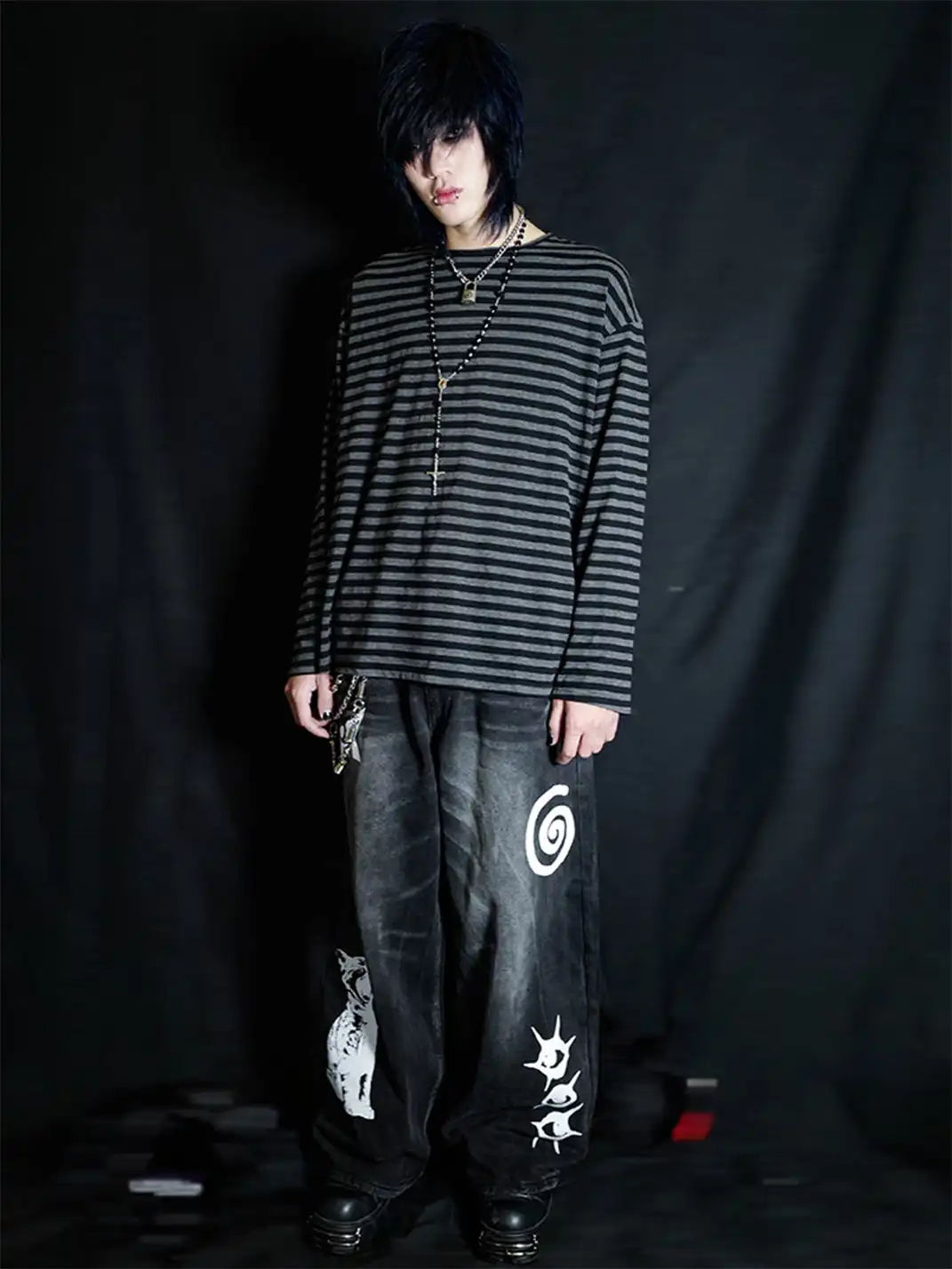 BIZZCUT | Drop-Shoulder Striped Base T-Shirt