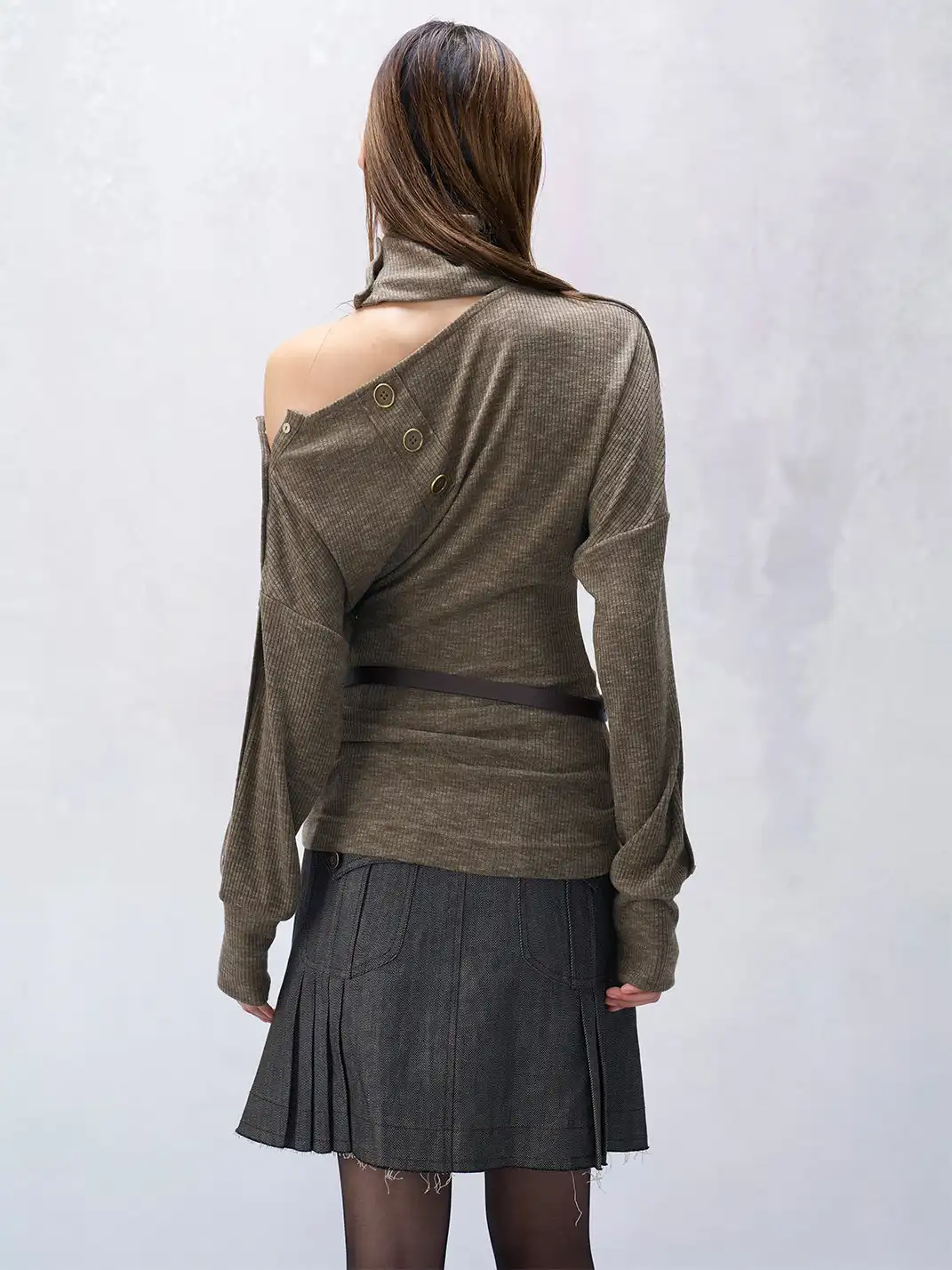 Flowers birds Market | Button-Up Pleated Cut-out Top