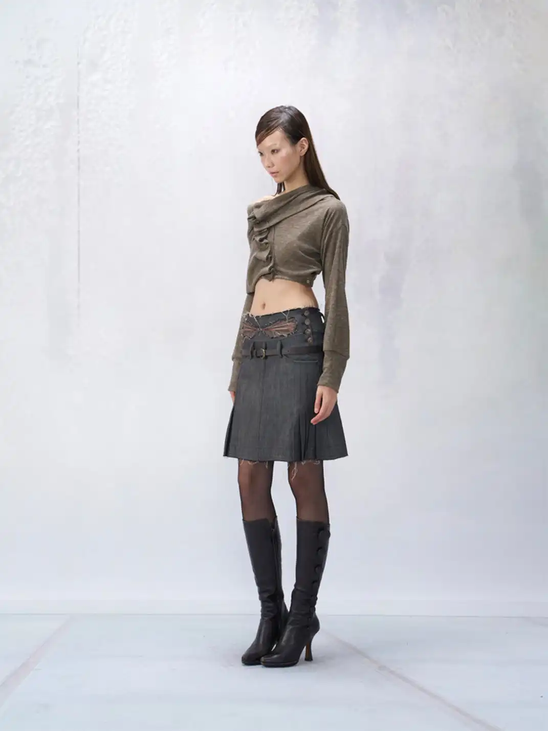 Flowers birds Market | Button-Up Pleated Cut-out Top