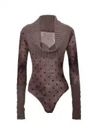 Flowers birds Market | Tie-Dye Polka Dot Patchwork Knitted Bodysuit