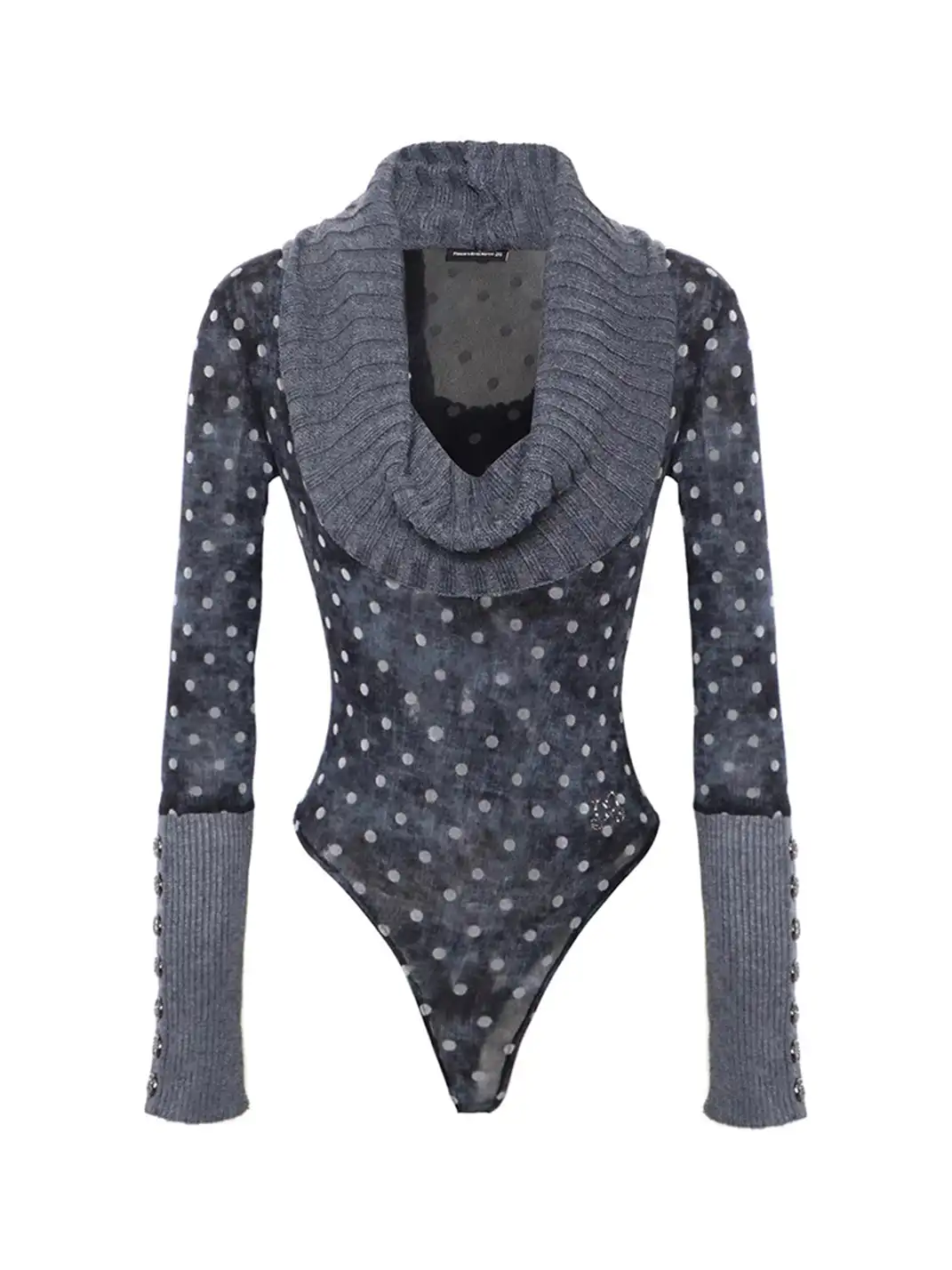 Flowers birds Market | Tie-Dye Polka Dot Patchwork Knitted Bodysuit