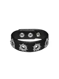 Roman Catcher | Genuine Leather Bullet Hole Bracelet